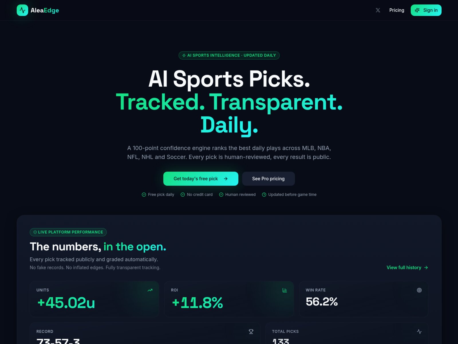 AleaEdge website screenshot