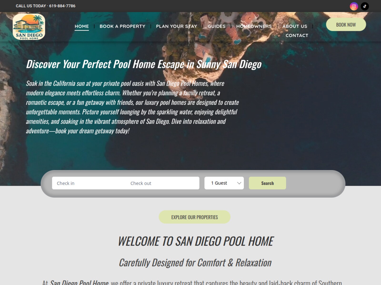 San Diego Pool Home website screenshot
